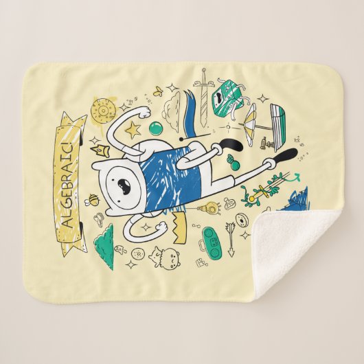 Adventure-tijd | "Algebraic" Finn Sketch Sherpa Deken (Voorkant (horizontaal))