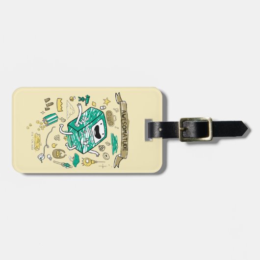 Adventure-tijd | "Awesomatude" BMO-schets Bagagelabel (Voorkant horizontaal)