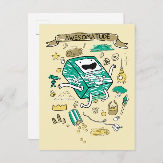 Adventure-tijd | "Awesomatude" BMO-schets Briefkaart (Voorkant / Achterkant)