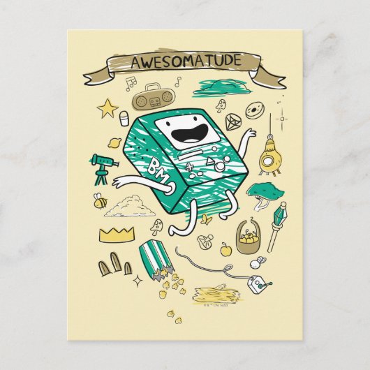 Adventure-tijd | "Awesomatude" BMO-schets Briefkaart (Voorkant)