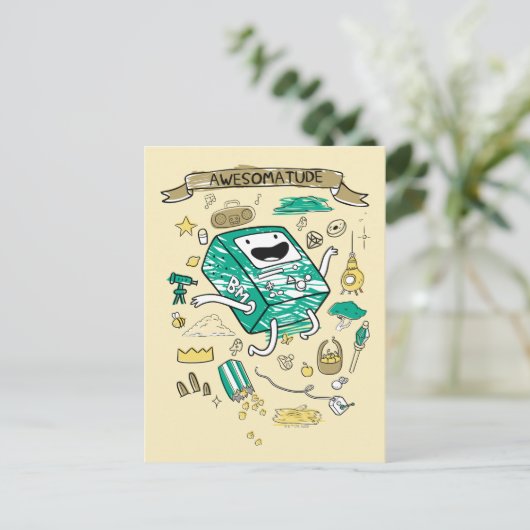 Adventure-tijd | "Awesomatude" BMO-schets Briefkaart (Staand voorkant)