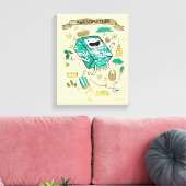 Adventure-tijd | "Awesomatude" BMO-schets Canvas Afdruk (Insitu (Woonkamer))