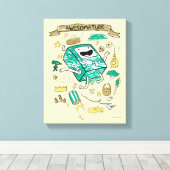 Adventure-tijd | "Awesomatude" BMO-schets Canvas Afdruk (Insitu (Houten vloer))