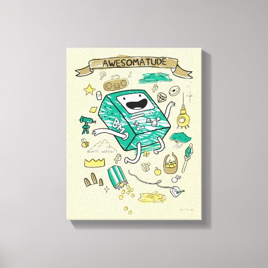 Adventure-tijd | "Awesomatude" BMO-schets Canvas Afdruk (Voorkant)