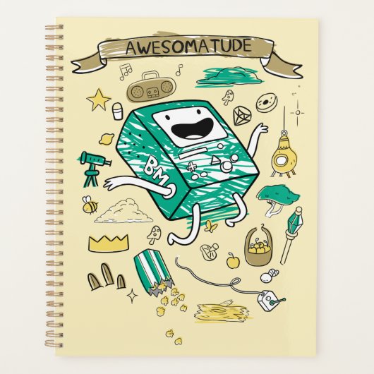 Adventure-tijd | "Awesomatude" BMO-schets Planner (Voorkant)