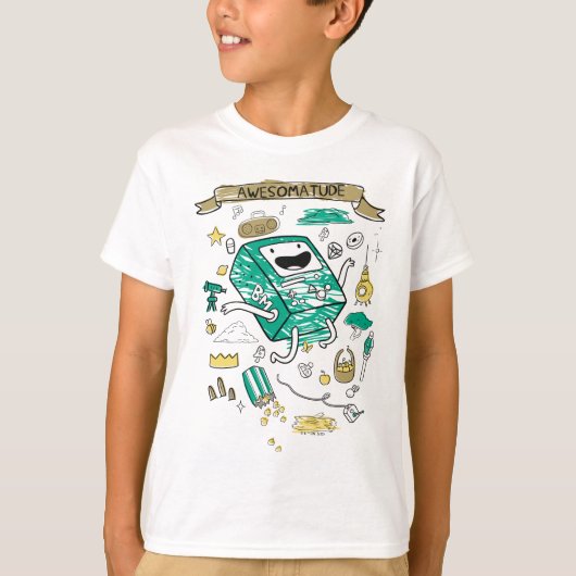 Adventure-tijd | "Awesomatude" BMO-schets T-shirt (Voorkant)