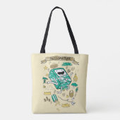 Adventure-tijd | "Awesomatude" BMO-schets Tote Bag (Achterkant)