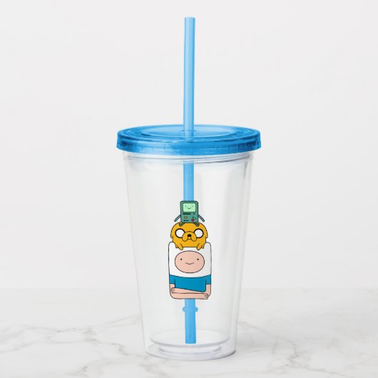 Adventure-tijd | BMO, Jake en Finn Acryl Drinkbeker (Voorkant)