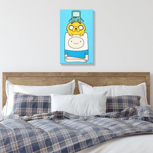 Adventure-tijd | BMO, Jake en Finn Canvas Afdruk (Insitu (Slaapkamer))