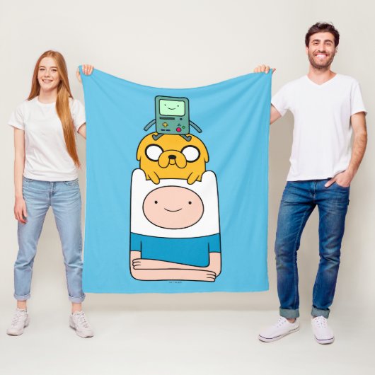 Adventure-tijd | BMO, Jake en Finn Fleece Deken (In situ)