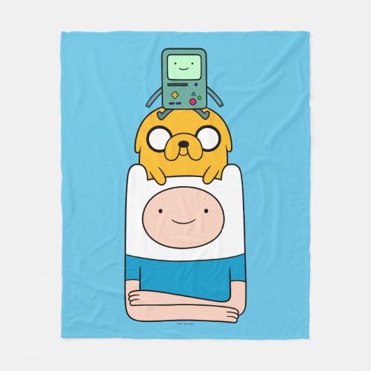 Adventure-tijd | BMO, Jake en Finn Fleece Deken (Voorkant)