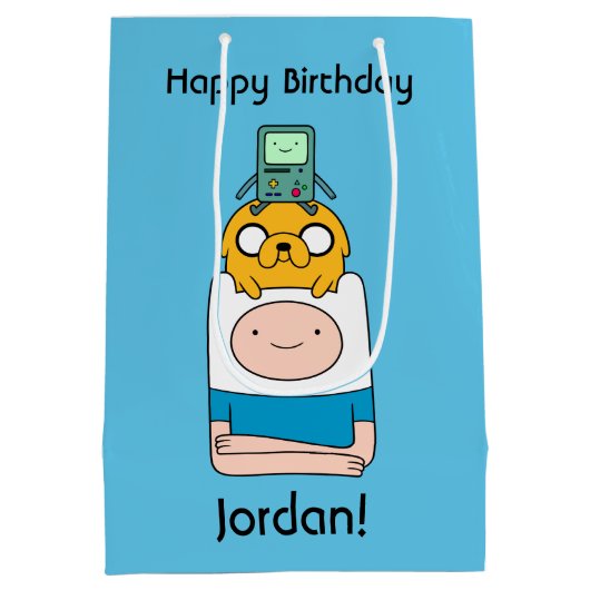 Adventure-tijd | BMO, Jake en Finn Medium Cadeauzakje (Achterkant)