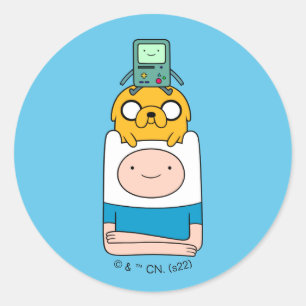 Adventure-tijd   BMO, Jake en Finn Ronde Sticker