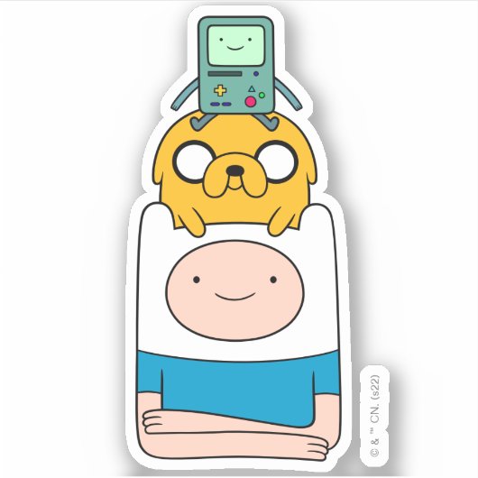 Adventure-tijd | BMO, Jake en Finn Sticker (Voorkant)