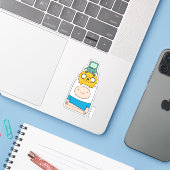 Adventure-tijd | BMO, Jake en Finn Sticker (Laptop met iPhone)