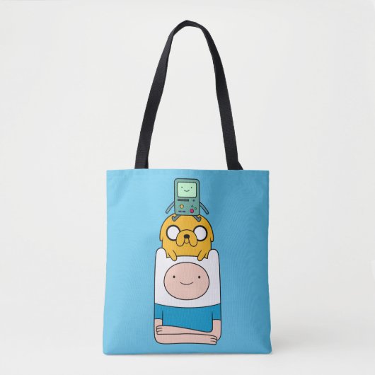 Adventure-tijd | BMO, Jake en Finn Tote Bag (Voorkant)