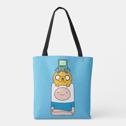Adventure-tijd | BMO, Jake en Finn Tote Bag (Achterkant)