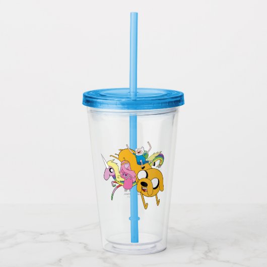 Adventure-tijd | Dame, Bubblegum, Finn & Jake Acryl Drinkbeker (Voorkant)