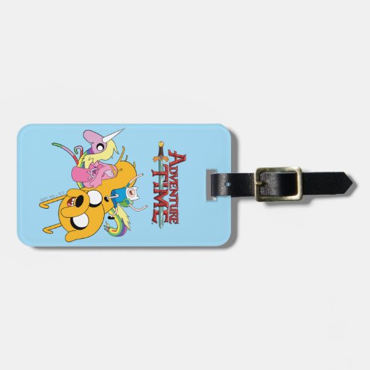Adventure-tijd | Dame, Bubblegum, Finn & Jake Bagagelabel (Voorkant horizontaal)