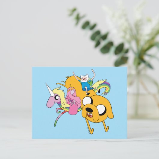 Adventure-tijd | Dame, Bubblegum, Finn & Jake Briefkaart (Staand voorkant)