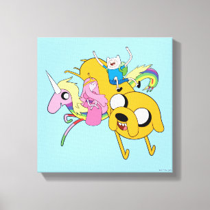 Adventure-tijd   Dame, Bubblegum, Finn & Jake Canvas Afdruk