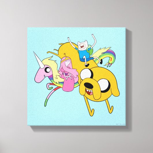 Adventure-tijd | Dame, Bubblegum, Finn & Jake Canvas Afdruk (Voorkant)