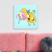 Adventure-tijd | Dame, Bubblegum, Finn & Jake Canvas Afdruk (Insitu (Woonkamer))