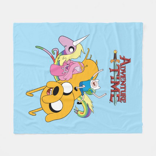 Adventure-tijd | Dame, Bubblegum, Finn & Jake Fleece Deken (Voorkant (Horizontaal))