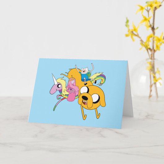 Adventure-tijd | Dame, Bubblegum, Finn & Jake Kaart (Gele Bloem)