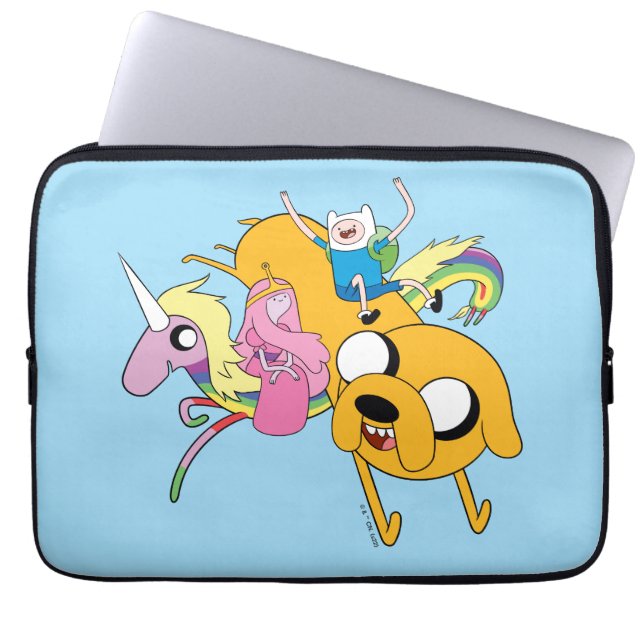Adventure-tijd | Dame, Bubblegum, Finn & Jake Laptop Sleeve (Voorkant)