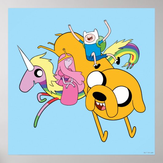 Adventure-tijd | Dame, Bubblegum, Finn & Jake Poster (Voorkant)