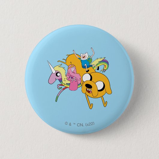 Adventure-tijd | Dame, Bubblegum, Finn & Jake Ronde Button 5,7 Cm (Voorkant)