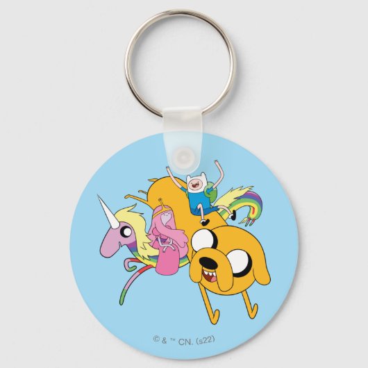 Adventure-tijd | Dame, Bubblegum, Finn & Jake Sleutelhanger (Voorkant)