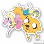 Adventure-tijd | Dame, Bubblegum, Finn & Jake Sticker (Voorkant)