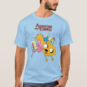 Adventure-tijd | Dame, Bubblegum, Finn & Jake T-shirt (Voorkant)