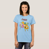 Adventure-tijd | Dame, Bubblegum, Finn & Jake T-shirt (Voorkant volledig)