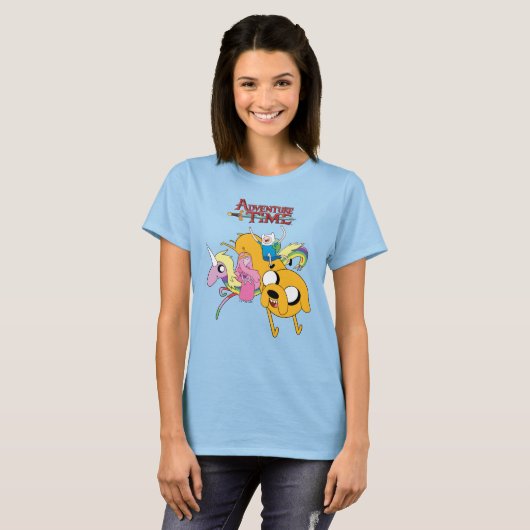 Adventure-tijd | Dame, Bubblegum, Finn & Jake T-shirt (Voorkant volledig)