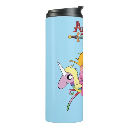 Adventure-tijd | Dame, Bubblegum, Finn & Jake Thermosbeker (Gedraaid links)