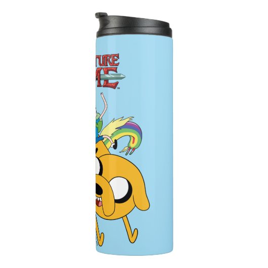 Adventure-tijd | Dame, Bubblegum, Finn & Jake Thermosbeker (Geroteerd rechts)