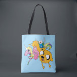 Adventure-tijd | Dame, Bubblegum, Finn & Jake Tote Bag<br><div class="desc">Bekijk Lady Rainicorn en prinses Bubblegum met Finn en Jake.</div>