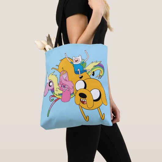 Adventure-tijd | Dame, Bubblegum, Finn & Jake Tote Bag (Dichtbij)