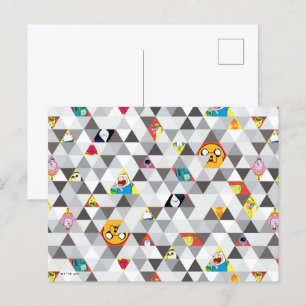 Adventure-tijd   Driehoekig tekenpatroon Briefkaart