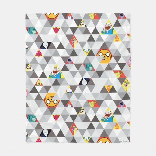Adventure-tijd | Driehoekig tekenpatroon Fleece Deken (Voorkant)