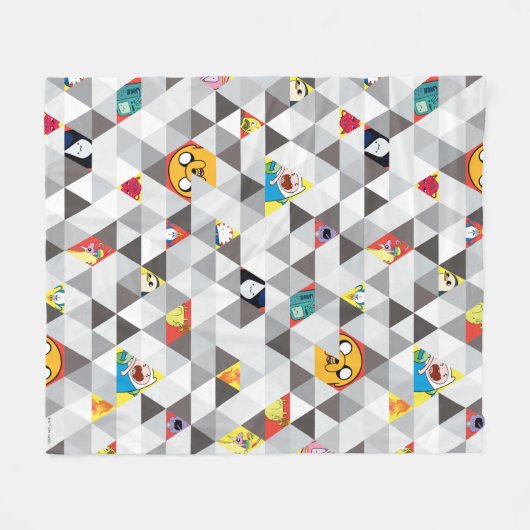 Adventure-tijd | Driehoekig tekenpatroon Fleece Deken (Voorkant (Horizontaal))