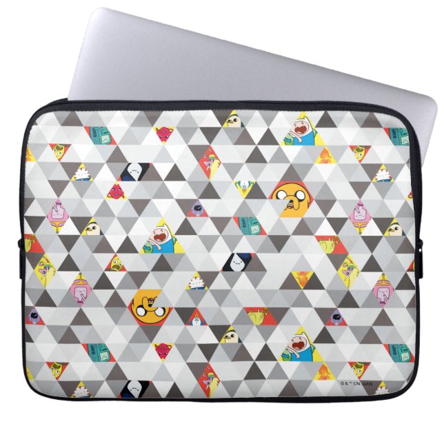 Adventure-tijd | Driehoekig tekenpatroon Laptop Sleeve (Voorkant)