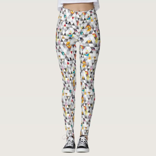 Adventure-tijd | Driehoekig tekenpatroon Leggings (Voorkant)