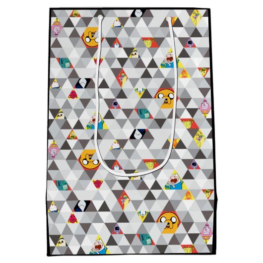 Adventure-tijd | Driehoekig tekenpatroon Medium Cadeauzakje (Achterkant)