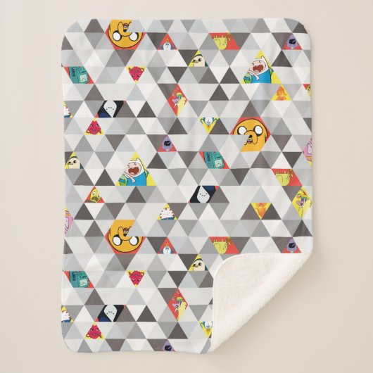 Adventure-tijd | Driehoekig tekenpatroon Sherpa Deken (Voorkant)