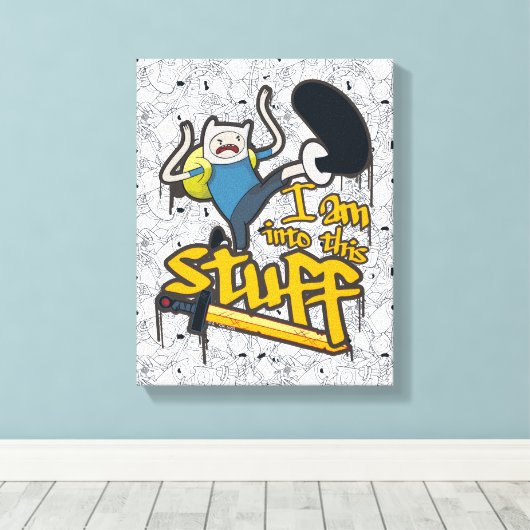 Adventure-tijd | Finn "Ik ben in dit soort spullen Canvas Afdruk (Insitu (Houten vloer))