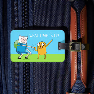 Adventure-tijd Finn & Jake Fist Bump Bagagelabel